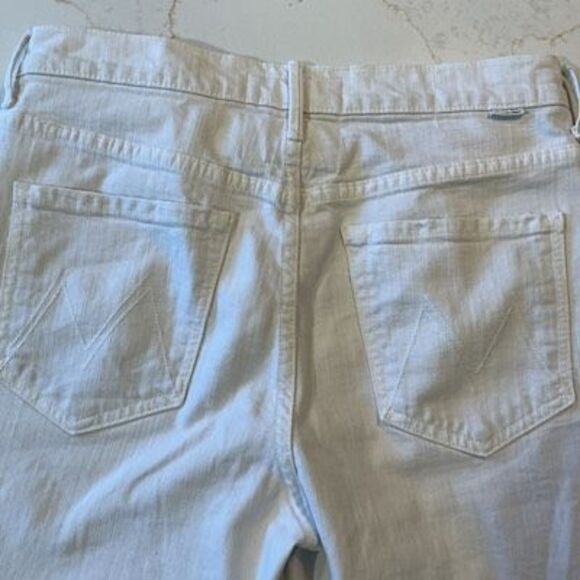 Mother Superior The Undercover Ankle Fray Jeans Sz 27 White Stretch - Picture 5 of 10